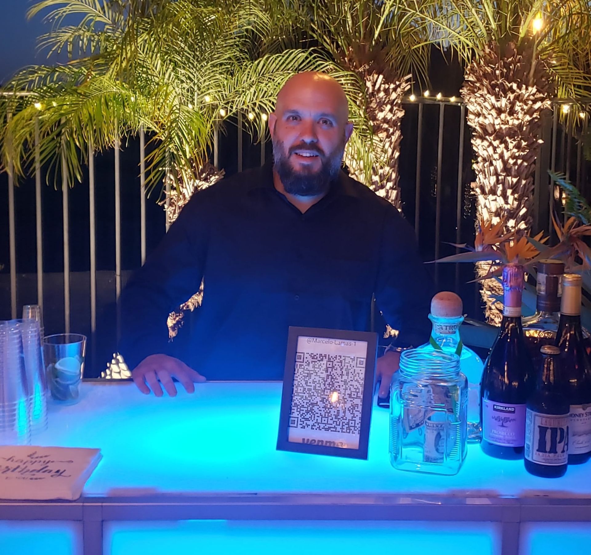 Professional mobile bar staffing setup for a wedding or corporate event in Springfield, Ohio