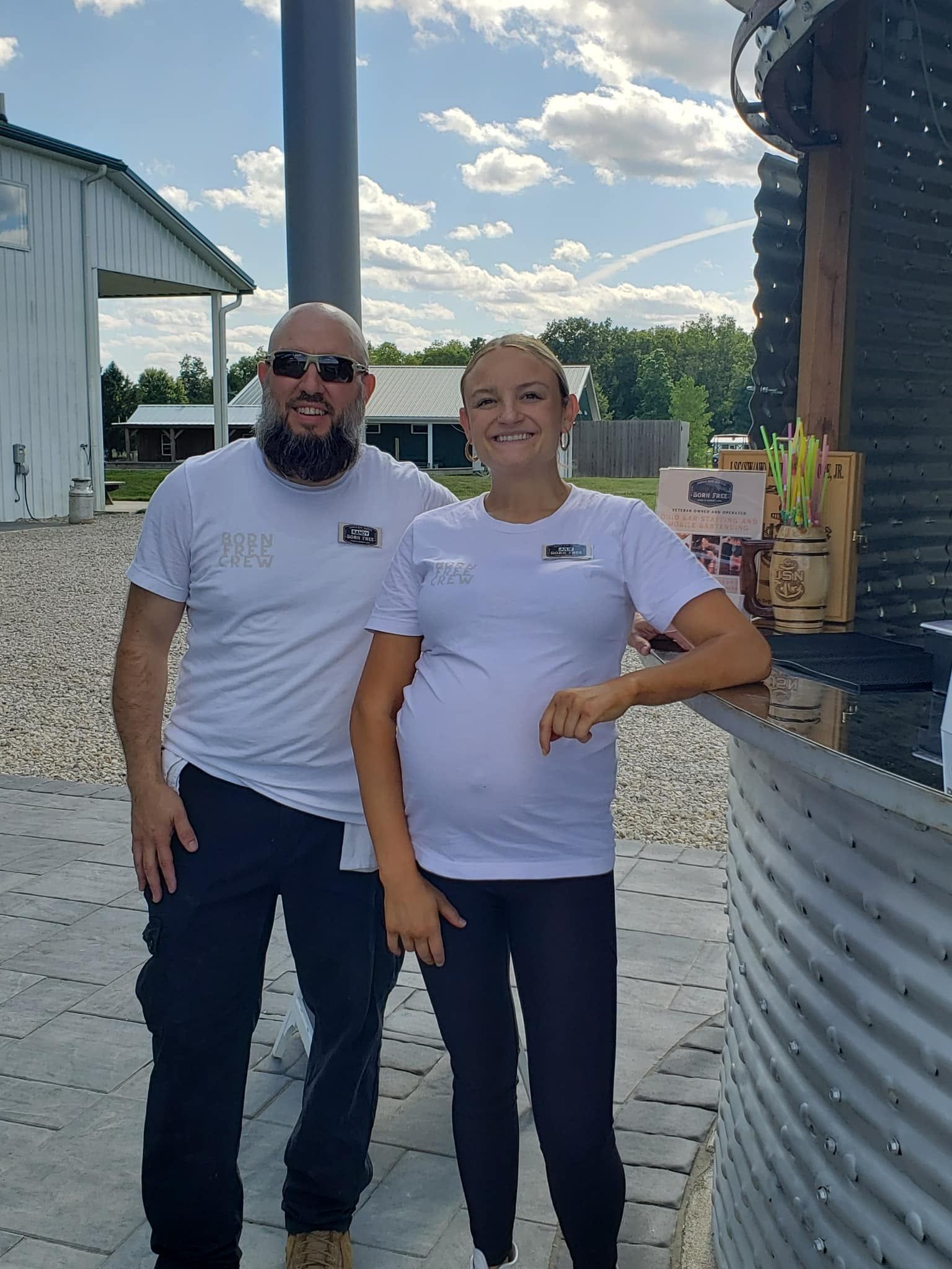 Founder Randy in front of Alum Creek Farm mobile bar trailer